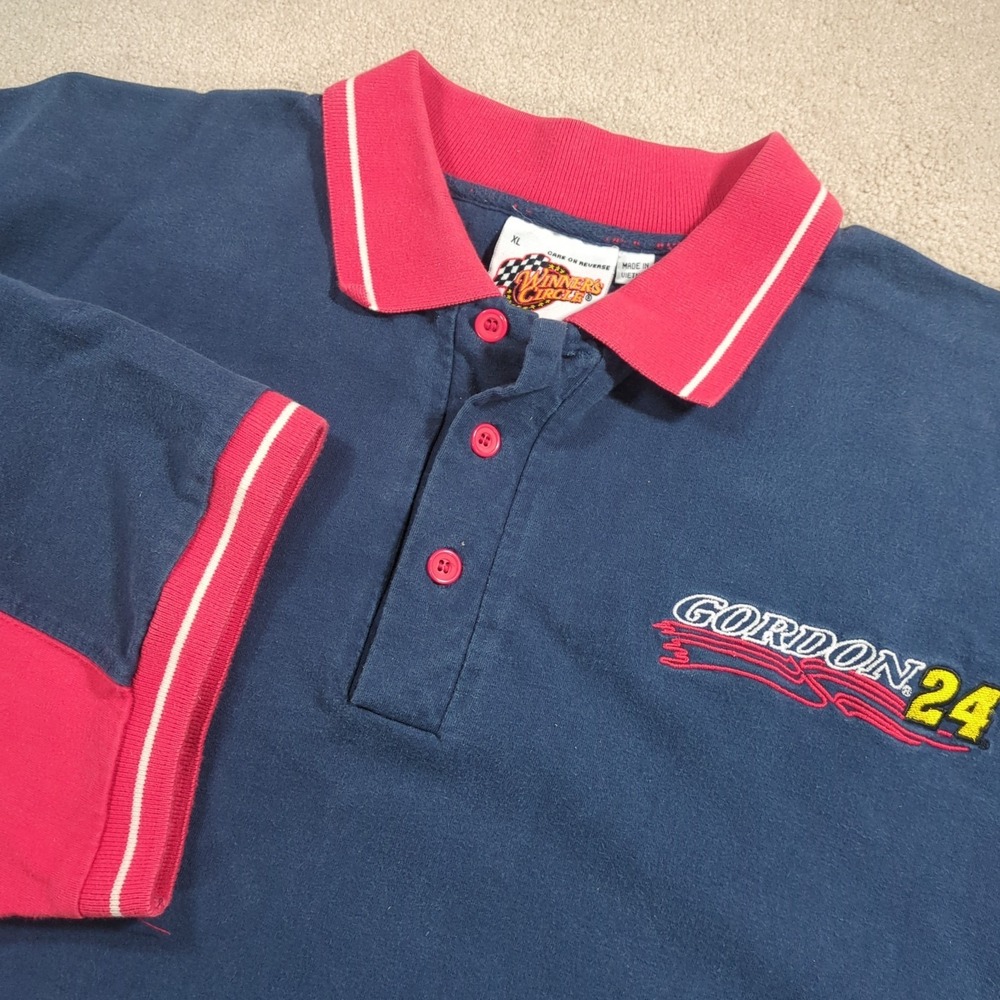 Vintage Men's Winner's Circle‎ Nascar Jeff Gordon Dupont Polo Shirt XL